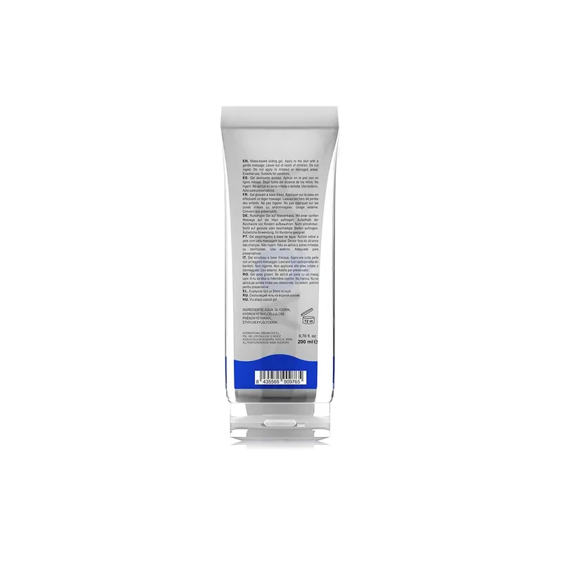 Transparent bottle of water-based lubricant AQUA QUALITY 200 ml, colorless and odorless intimate gel