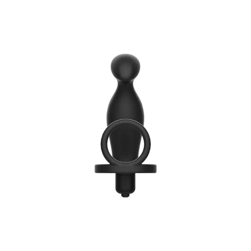 Plug anale vibrante con anello in silicone nero Addicted Toys - massaggiatore prostatico