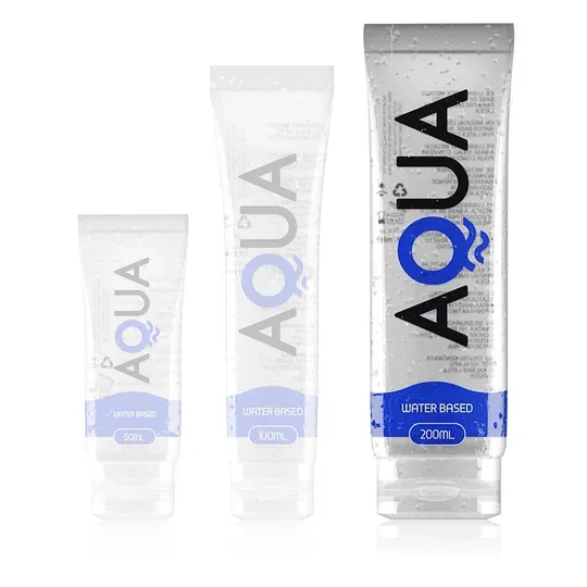 Flacone trasparente di lubrificante a base d'acqua AQUA QUALITY 200 ml, gel intimo incolore e inodore