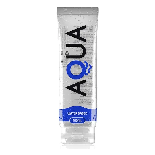 Frasco transparente de lubricante a base de agua AQUA QUALITY 200 ml, gel íntimo incoloro e inodoro