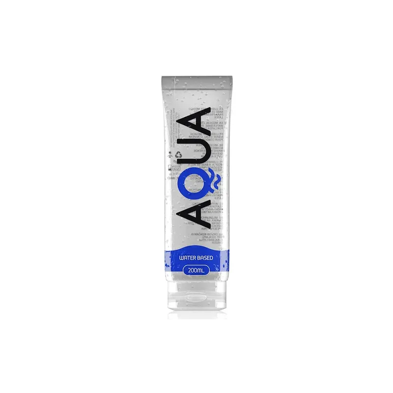 Flacone trasparente di lubrificante a base d'acqua AQUA QUALITY 200 ml, gel intimo incolore e inodore