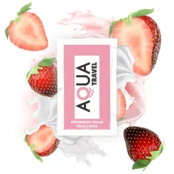 Lubrificante a base d'acqua AQUA TRAVEL gusto crema fragola, formato viaggio 6 ml bustina