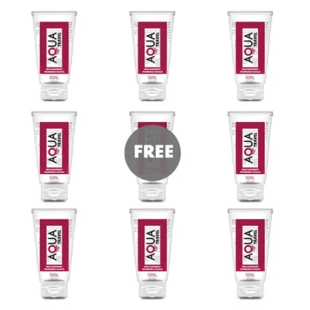 Lubricante a base de agua AQUA TRAVEL frambuesa salvaje 50ml envase de viaje rosa lubricación duradera