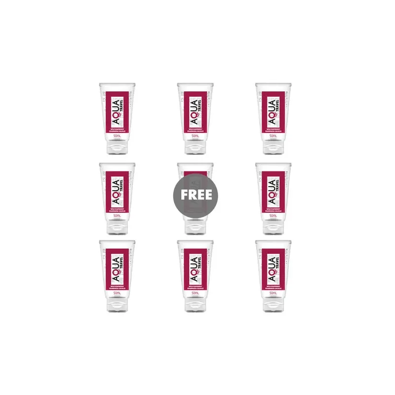 Wasserbasiertes Gleitgel AQUA TRAVEL wilde Himbeere 50ml Reiseflasche rosa langanhaltende Gleitfähigkeit