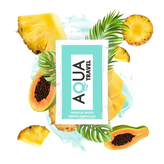 AQUA TRAVEL water-based lubricant with tropical fruit flavor, 6 ml travel size