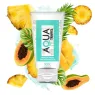 Flacone trasparente di lubrificante a base d'acqua AQUA TRAVEL sapore frutta tropicale, 50 ml formato viaggio