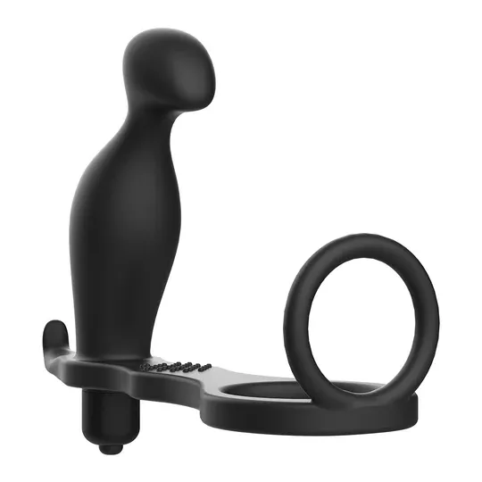Plug anal vibrant avec anneau en silicone noir Addicted Toys - stimulateur anal pour hommes