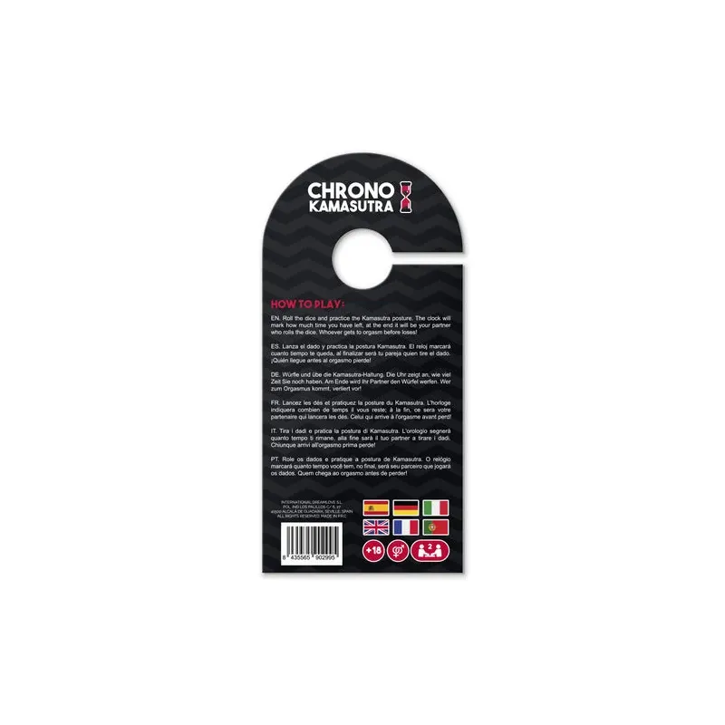 Juego de dados Kamasutra con temporizador ARIA – caja negra y dados multicolores