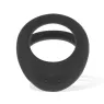 Lot de deux anneaux péniens en silicone noir OHMAMA FETISH, tailles 3.5 et 4.5 cm
