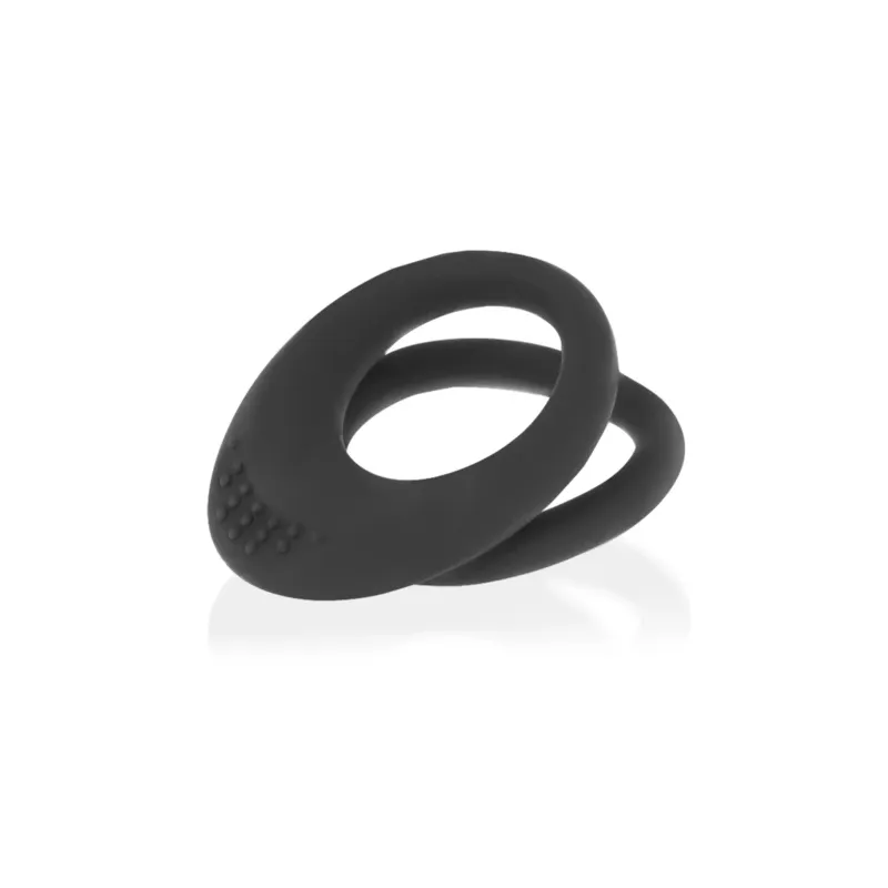Zwei Penisringe aus Silikon von OHMAMA FETISH, schwarz, Größen 3,5 cm und 4,5 cm