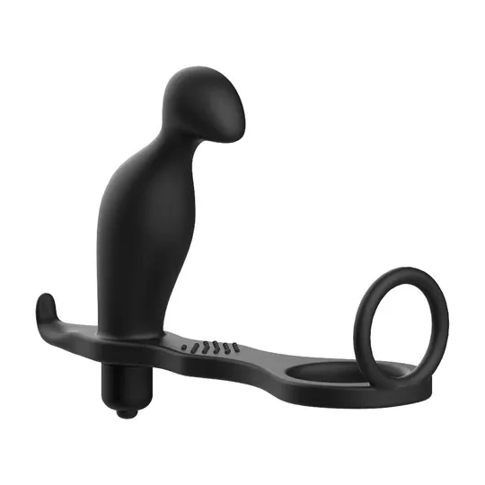 Plug anal vibrant avec anneau en silicone noir Addicted Toys - stimulateur anal pour hommes