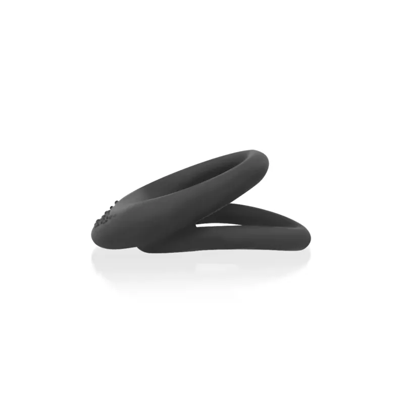 Silicone cock ring set OHMAMA FETISH, double ring, sizes 3.5 and 4.5 cm, black