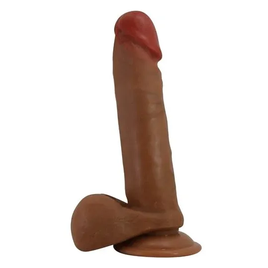 Baile Vibrators realistic vibrating rotating thrusting dildo 21 cm, flesh tone, suction cup base, textured veins, 5 modes.
