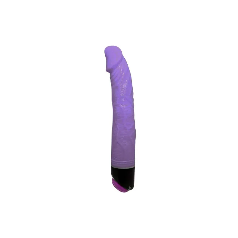 Realistic vibrator BAILE 23 cm lilac soft texture with pronounced veins