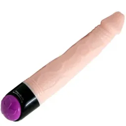 Vibrador realista BAILE 23 cm color natural, venas marcadas, glande detallado, textura suave, juguete sexual para adultos