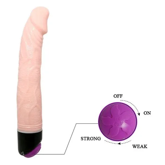 Vibratore realistico BAILE 23 cm colore naturale, vene marcate, glande dettagliato, texture morbida, giocattolo sessuale per adu