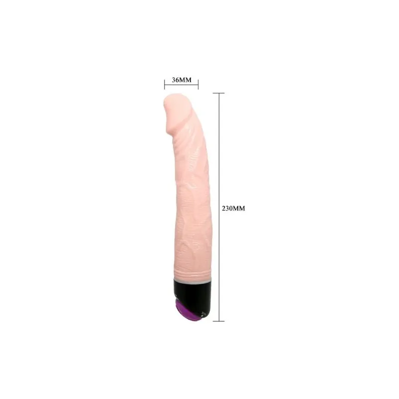 Vibratore realistico BAILE 23 cm colore naturale, vene marcate, glande dettagliato, texture morbida, giocattolo sessuale per adu