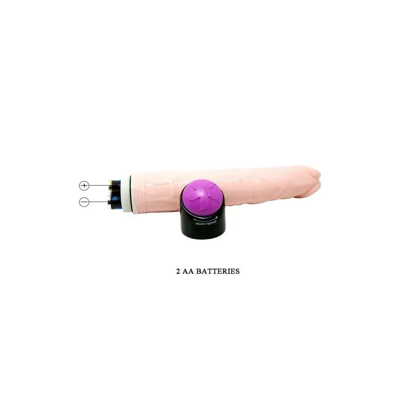 BAILE realistischer Vibrator 23 cm naturfarben, mit ausgeprägten Adern, detaillierter Eichel, samtige Textur, Sexspielzeug für E