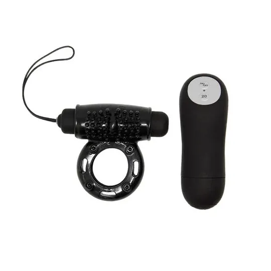 Anneau vibrant télécommandé Baile For Him noir, 20 fonctions pour couple