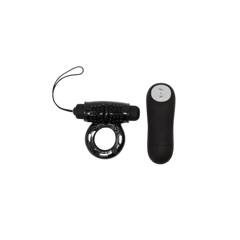 Anneau vibrant télécommandé Baile For Him noir, 20 fonctions pour couple