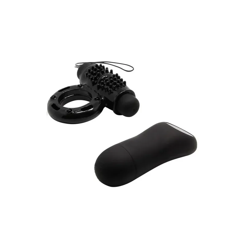 Anneau vibrant télécommandé Baile For Him noir, 20 fonctions pour couple