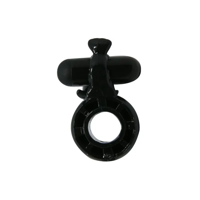 Anneau vibrant Baile For Him noir avec stimulateur clitoris dauphin, vibrations puissantes en silicone