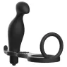 Vibrierender Analplug mit Silikonring schwarz von Addicted Toys - für intensivere Erektionen