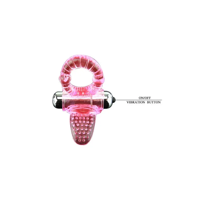 Anillo vibratorio para pene BAILE FOR HIM rosa con estimulador de clítoris y 10 ritmos de vibración en ABS/TPR
