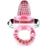 Anillo vibratorio para pene BAILE FOR HIM rosa con estimulador de clítoris y 10 ritmos de vibración en ABS/TPR
