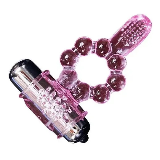 Vibrating ring double stimulation Baile For Him pink with 10 vibration rhythms and anal tongue.