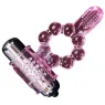 Anello vibrante doppia stimolazione Baile For Him rosa con 10 ritmi di vibrazione e linguetta anale.