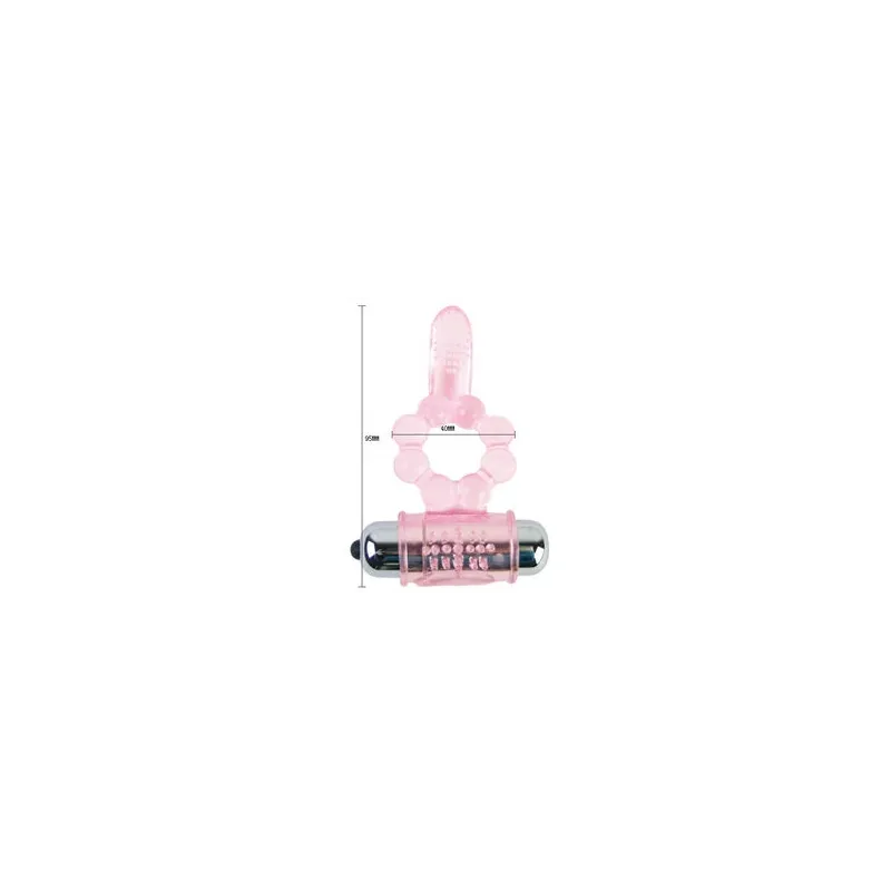 Vibrationsring Doppelstimulation Baile For Him rosa mit 10 Vibrationsrhythmen und Anallippe.