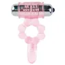 Anneau vibrant double stimulation Baile For Him rose avec 10 rythmes de vibration et languette anale.