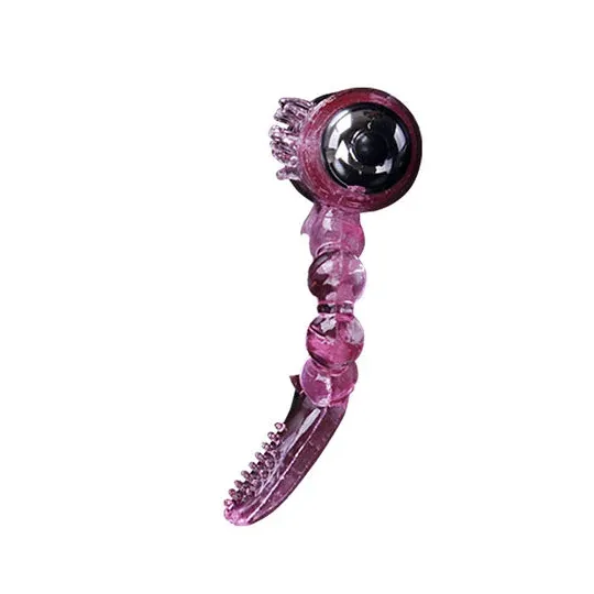 Anello vibrante doppia stimolazione Baile For Him rosa con 10 ritmi di vibrazione e linguetta anale.