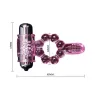 Anneau vibrant double stimulation Baile For Him rose avec 10 rythmes de vibration et languette anale.