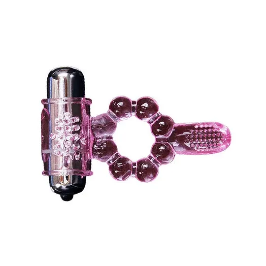 Vibrationsring Doppelstimulation Baile For Him rosa mit 10 Vibrationsrhythmen und Anallippe.
