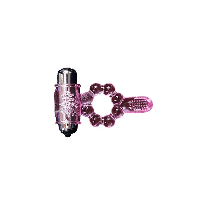 Vibrationsring Doppelstimulation Baile For Him rosa mit 10 Vibrationsrhythmen und Anallippe.