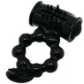 Black vibrating cock ring BAILE FOR HIM Sweet Ring dual stimulation with silicone clitoral rabbit
