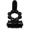 Anello vibrante nero BAILE FOR HIM Sweet Ring a doppia stimolazione con coniglio clitorideo in silicone