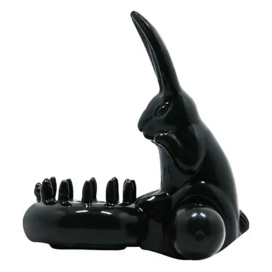 Anillo vibrante negro Baile For Him Sweet Ring con conejo para estimulación clitoriana