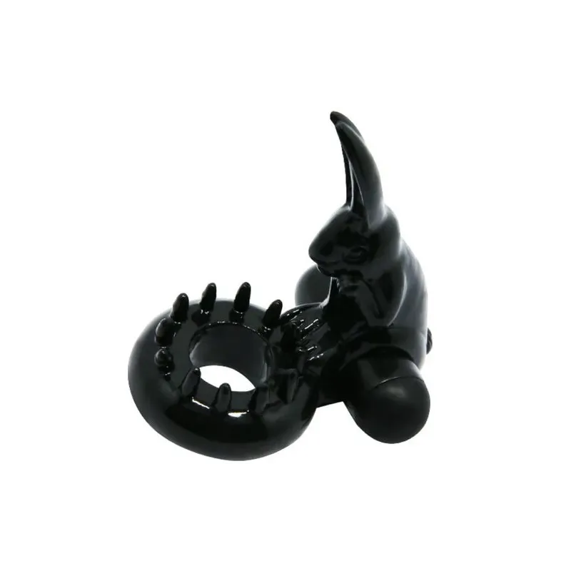 Schwarzer Vibrationsring Baile For Him Sweet Ring mit Hase für Klitorisstimulation