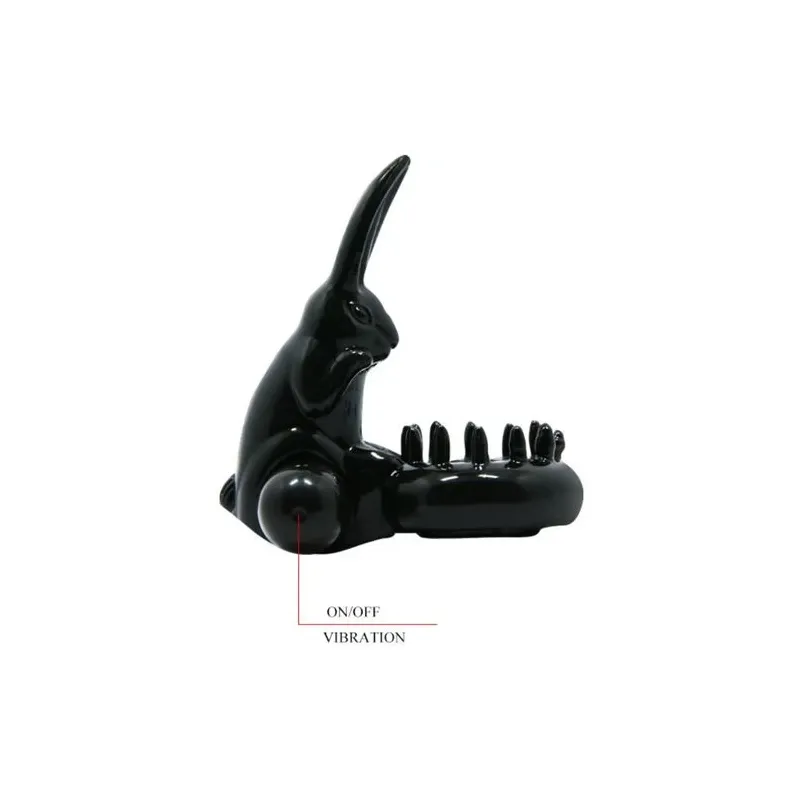 Anello vibrante nero Baile For Him Sweet Ring con coniglio per stimolazione clitoridea