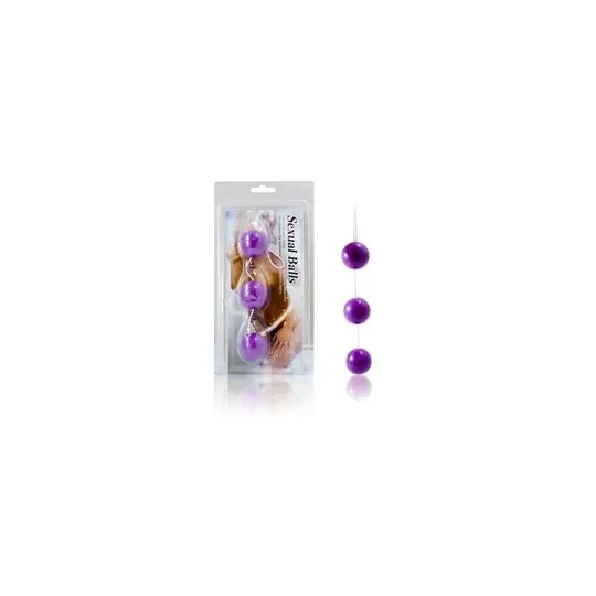 Baile Stimulating bolas anales set de 3 ABS lila anillo para extracción lenta y estimulación anal
