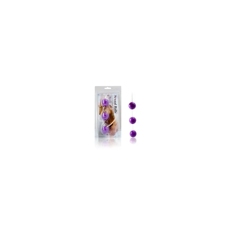 Baile Stimulating anal beads set of 3 ABS lilac with retention ring for slow extraction and anal stimulation