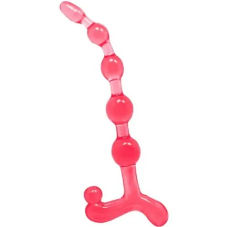 Chapelet anal flexible rouge Baile Anal, perles anales en TPR submersible