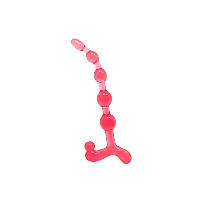 Flexible rote Analperlenkette Baile Anal, TPR-Material, wasserdicht
