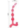 Collana anale flessibile rossa Baile Anal, perle anali in TPR impermeabile