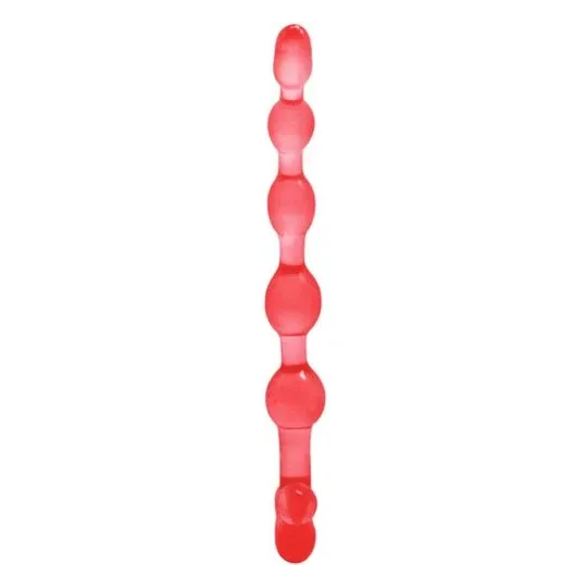 Chapelet anal flexible rouge Baile Anal, perles anales en TPR submersible
