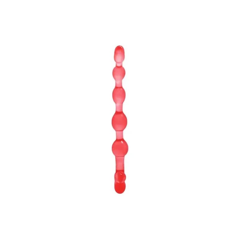Chapelet anal flexible rouge Baile Anal, perles anales en TPR submersible