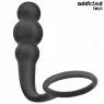 Analplug mit Stimulationsring von Addicted Toys aus schwarzem medizinischem Silikon - Gesamtansicht